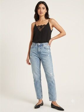 Dynamite Black Lace Trim V-Neck Cami Tank Top Small